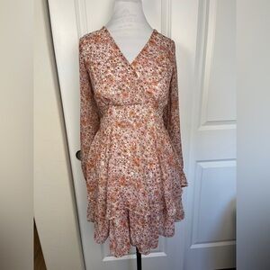 JAPNA pink and orange floral mini dress. Size Small EUC